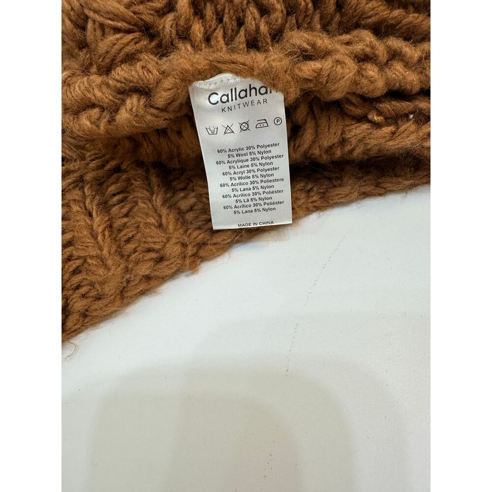 Callahan Knitwear Brown Chunky Knit Open Front Cardigan Sweater Size Small - Picture 11 of 11